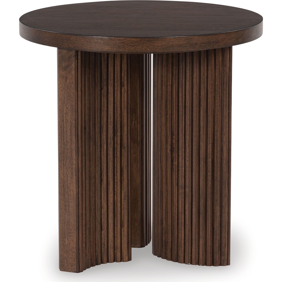 korestone dark brown end table   