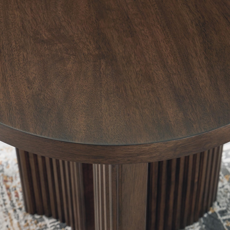korestone dark brown end table   