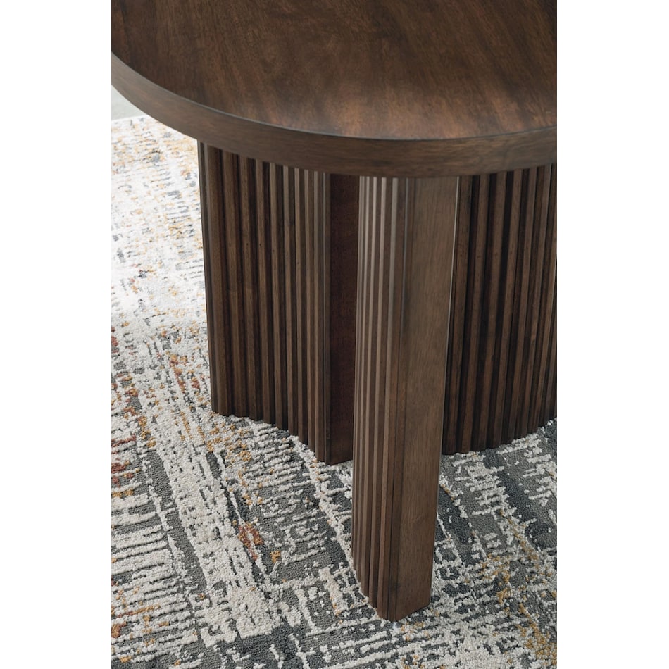 korestone dark brown end table   