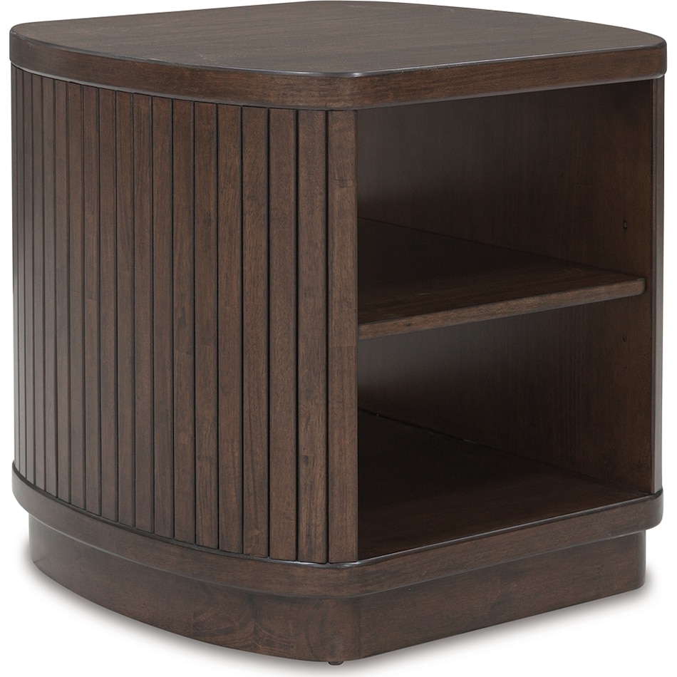 korestone dark brown end table   