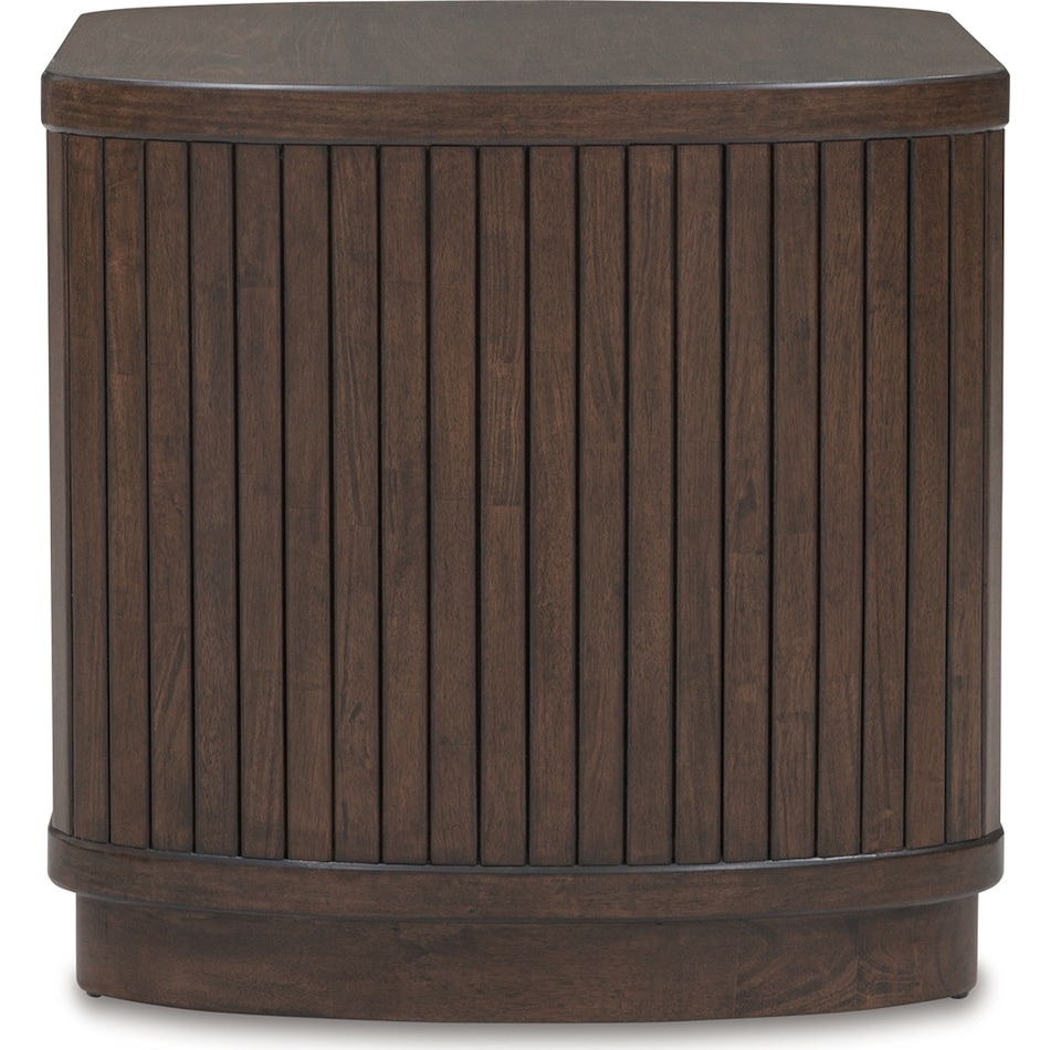 korestone dark brown end table   