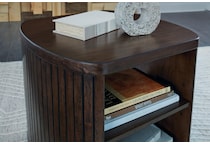 korestone dark brown end table   