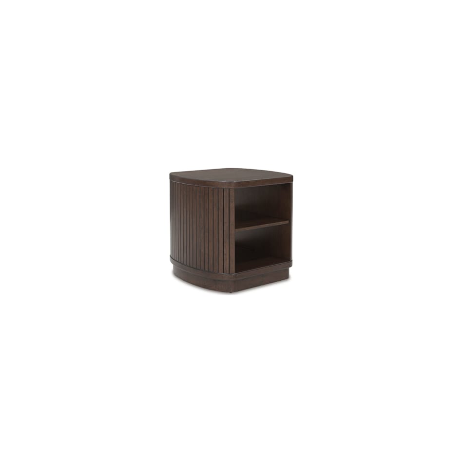 korestone dark brown end table   