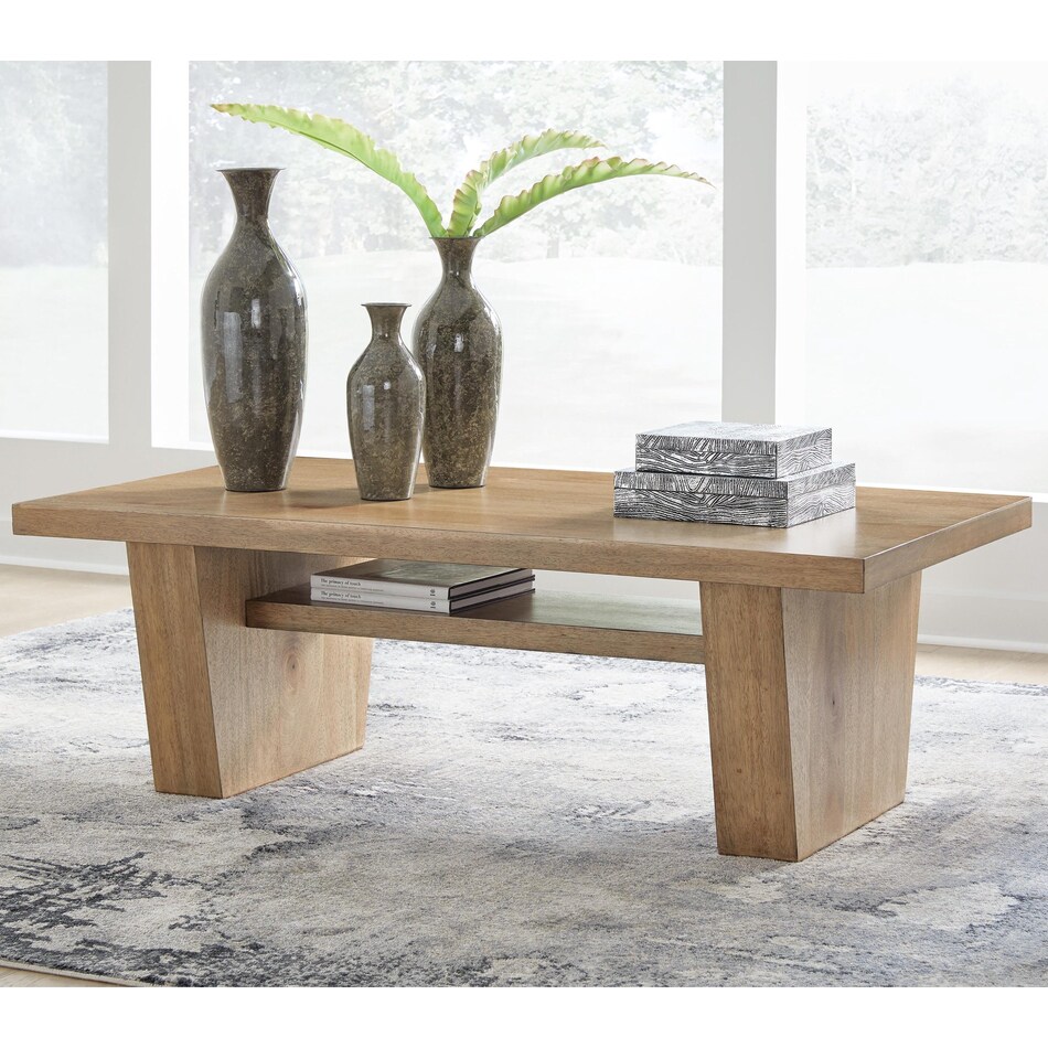 kristiland light brown cocktail table   