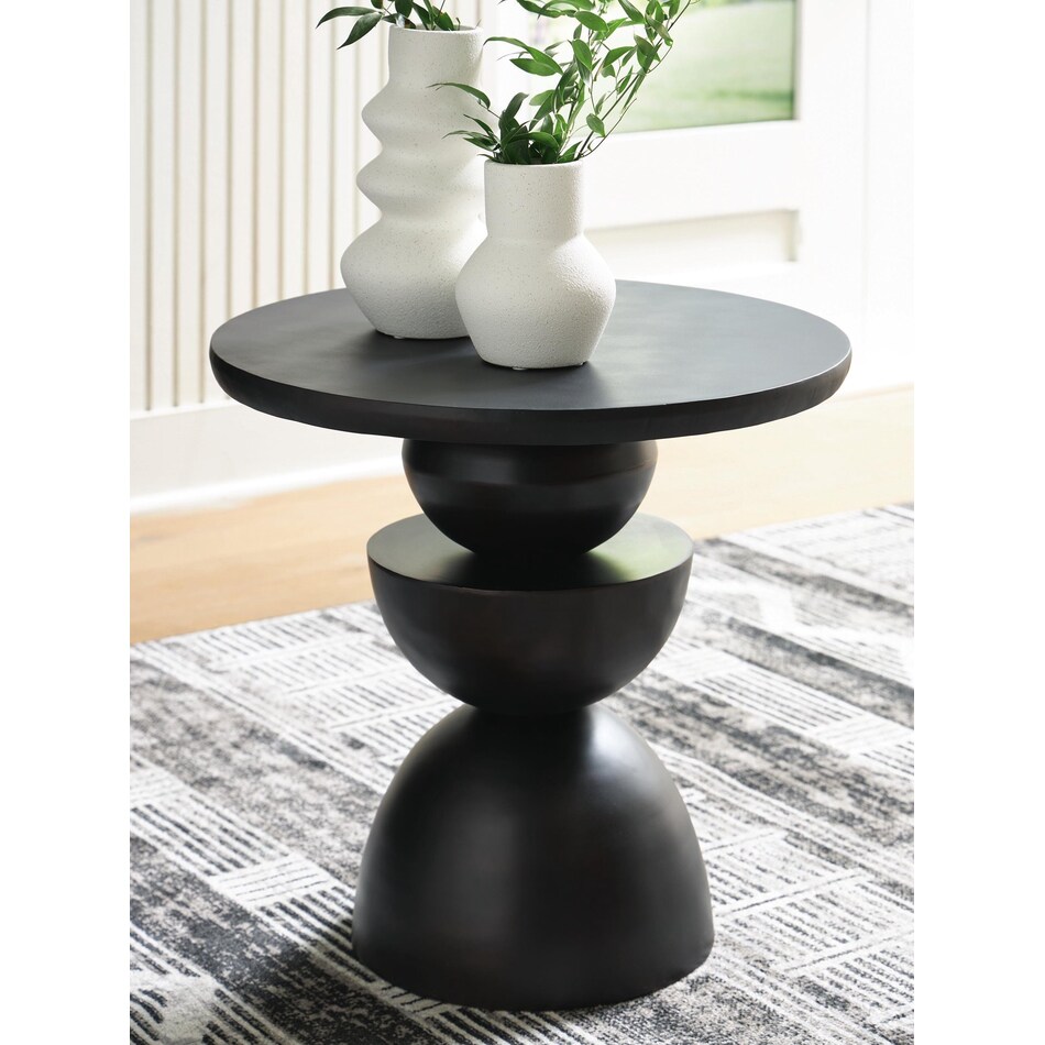 kurtson bronze finish accent table   