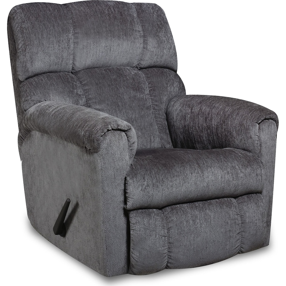 kyra grey rocker recliner   
