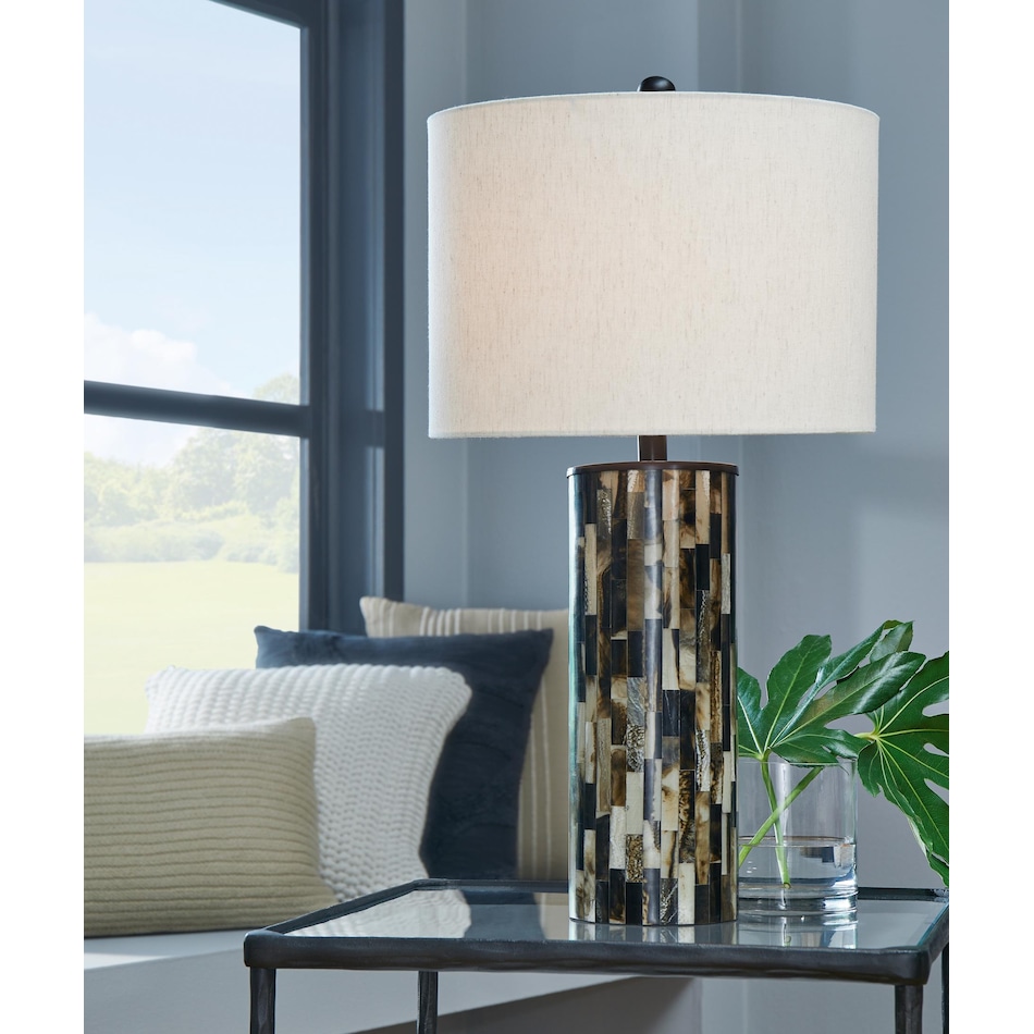 lamps  black brown cream table lamp   