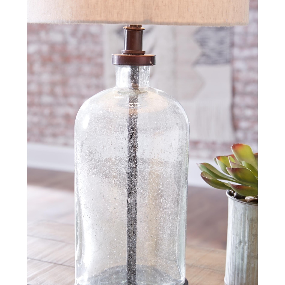 lamps  clear bronze finish table lamp   