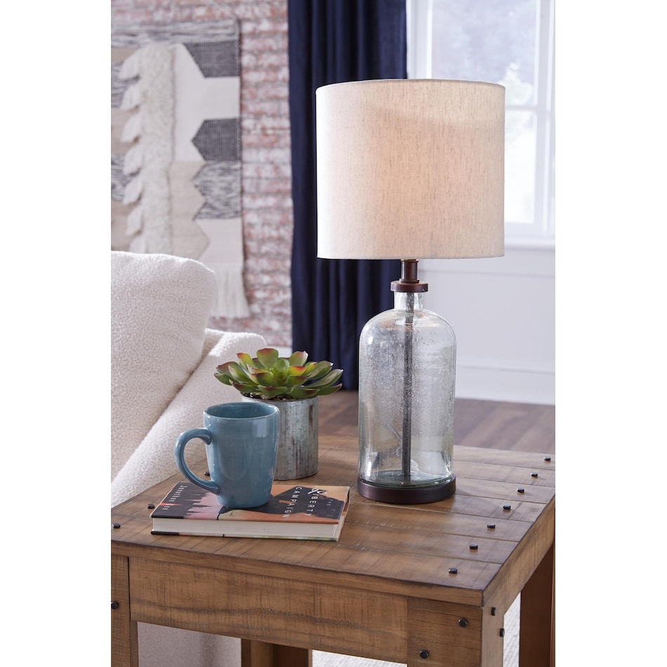 lamps  clear bronze finish table lamp   