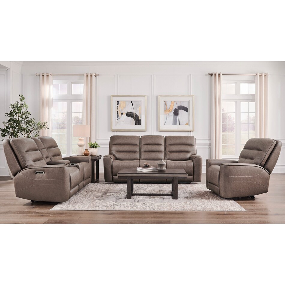 larsen brown power reclining sofa   