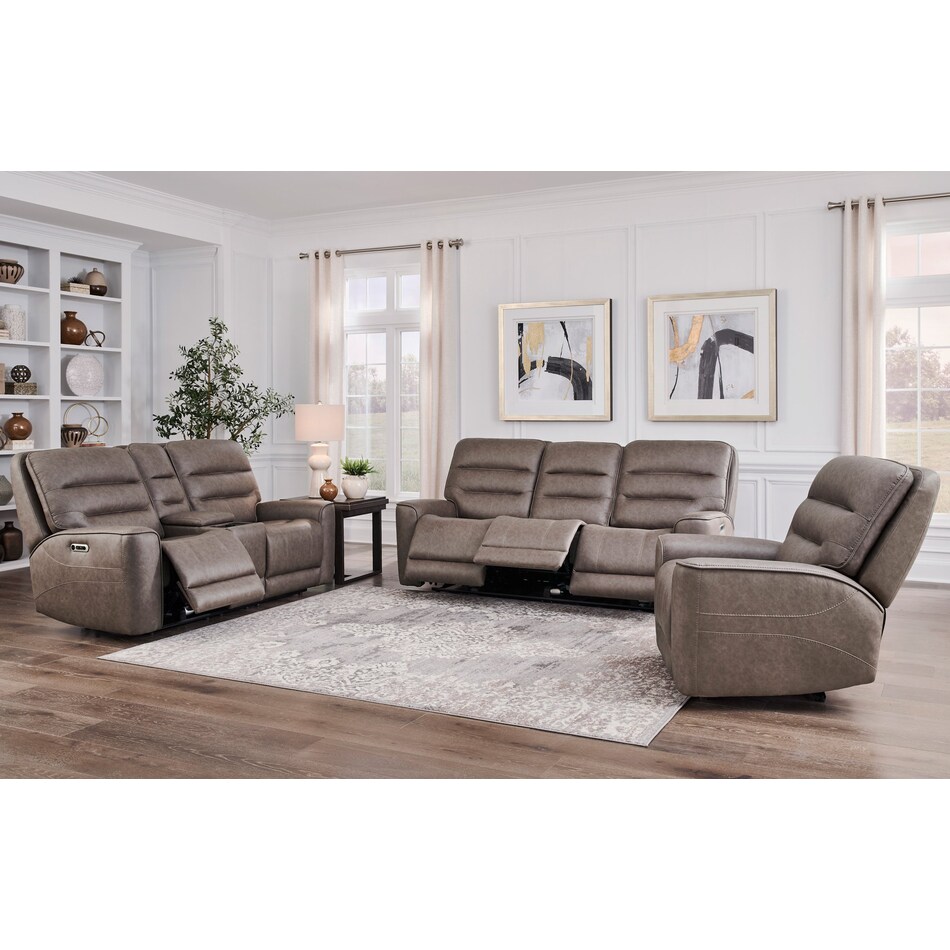 larsen brown power reclining sofa   