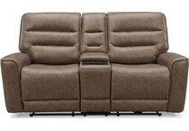 larsen sydney brunette power reclining console loveseat   