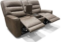 larsen sydney brunette power reclining console loveseat   