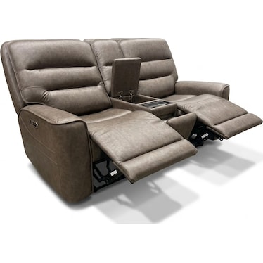 LARSEN TRIPLE POWER ZERO GRAVITY RECLINING CONSOLE LOVESEAT