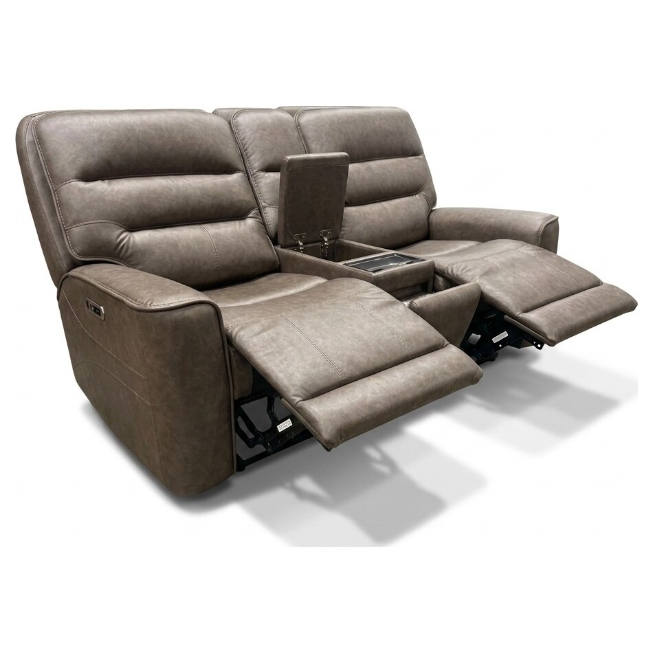 larsen sydney brunette power reclining console loveseat   