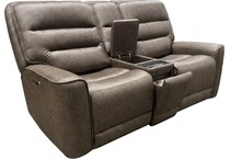 larsen sydney brunette power reclining console loveseat   