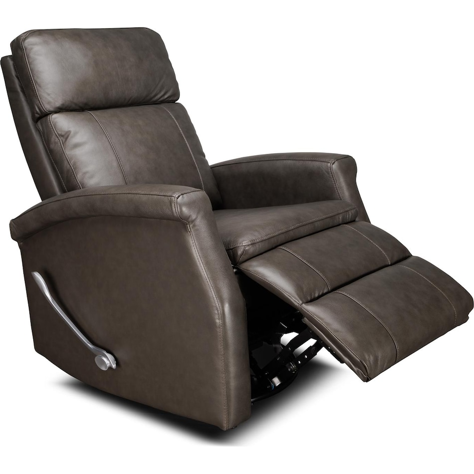 latte  charcoal leather swivel glider recliner   