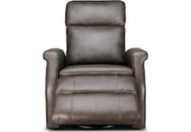 latte  charcoal leather swivel glider recliner   