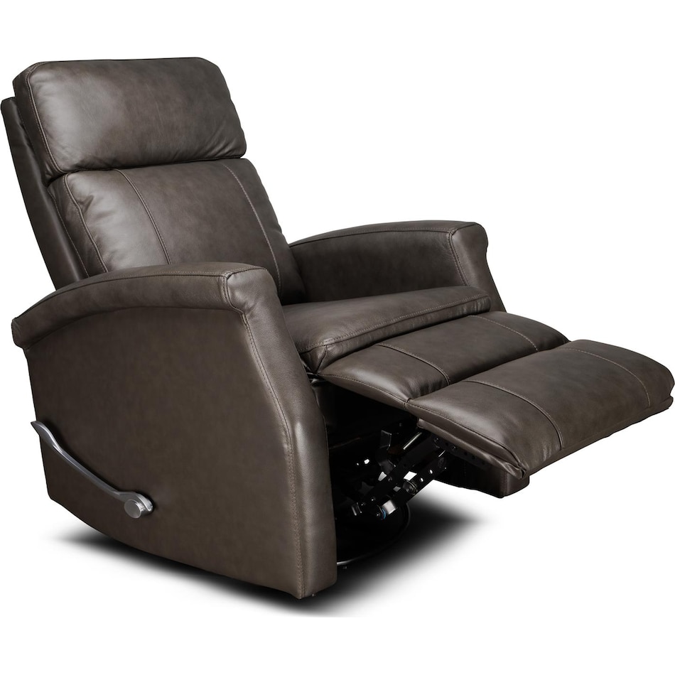 latte  charcoal leather swivel glider recliner   