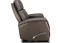 latte  charcoal leather swivel glider recliner   