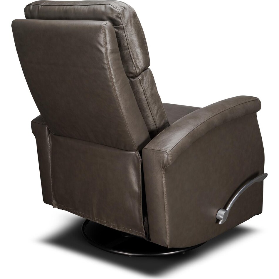 latte  charcoal leather swivel glider recliner   