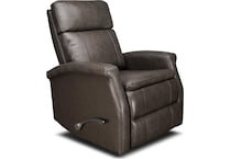 latte  charcoal leather swivel glider recliner   