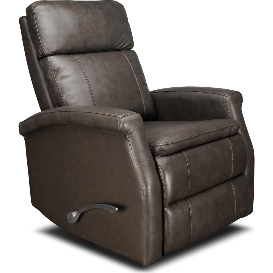 latte  charcoal leather swivel glider recliner   
