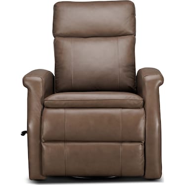 LATTE LEATHER SWIVEL GLIDER RECLINER