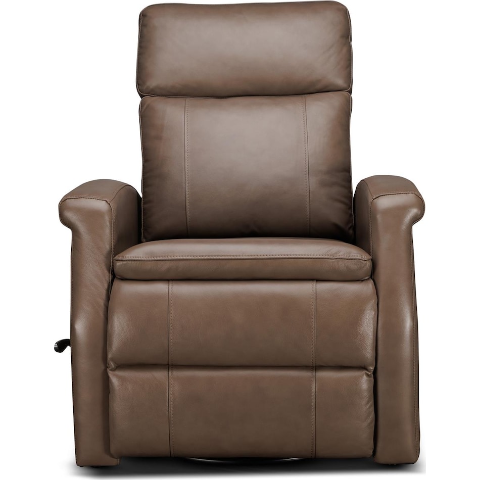 latte  graphite leather swivel glider recliner   