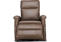 latte  graphite leather swivel glider recliner   