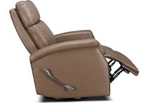 latte  graphite leather swivel glider recliner   
