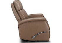 latte  graphite leather swivel glider recliner   