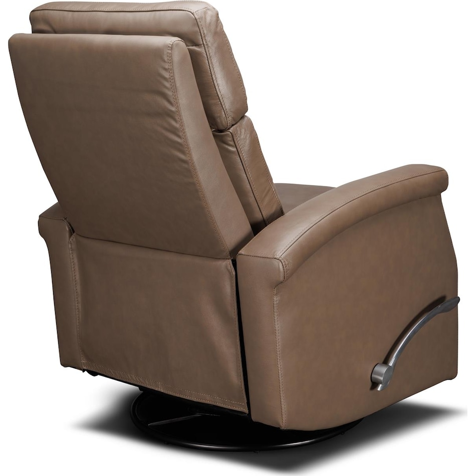 latte  graphite leather swivel glider recliner   