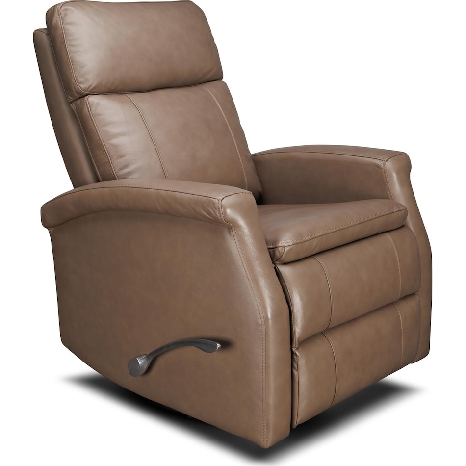 latte  graphite leather swivel glider recliner   