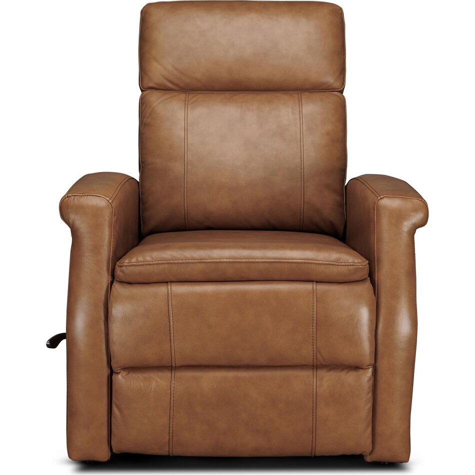 latte  rust leather swivel glider recliner   