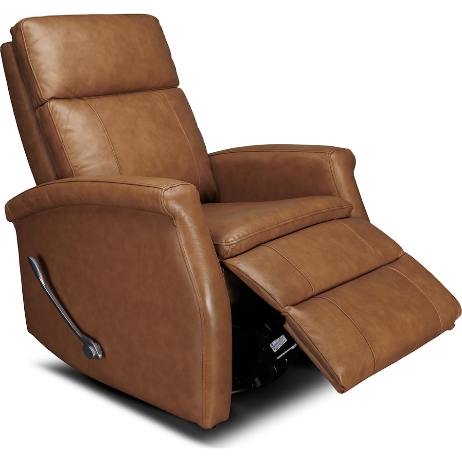 latte  rust leather swivel glider recliner   