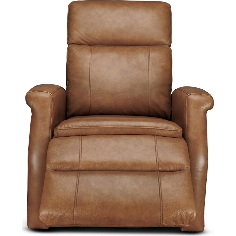 latte  rust leather swivel glider recliner   
