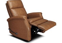 latte  rust leather swivel glider recliner   
