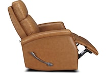 latte  rust leather swivel glider recliner   