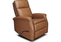 latte  rust leather swivel glider recliner   