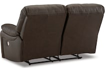 leesworth brown power leather reclining loveseat   