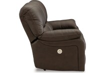 leesworth brown power leather reclining loveseat   