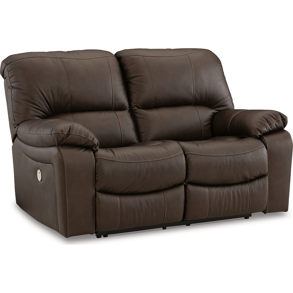 leesworth brown power leather reclining loveseat   