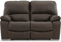 leesworth brown power leather reclining loveseat   