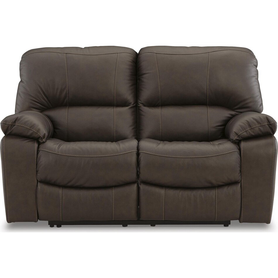 leesworth brown power leather reclining loveseat   