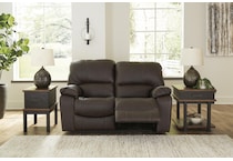 leesworth brown power leather reclining loveseat   