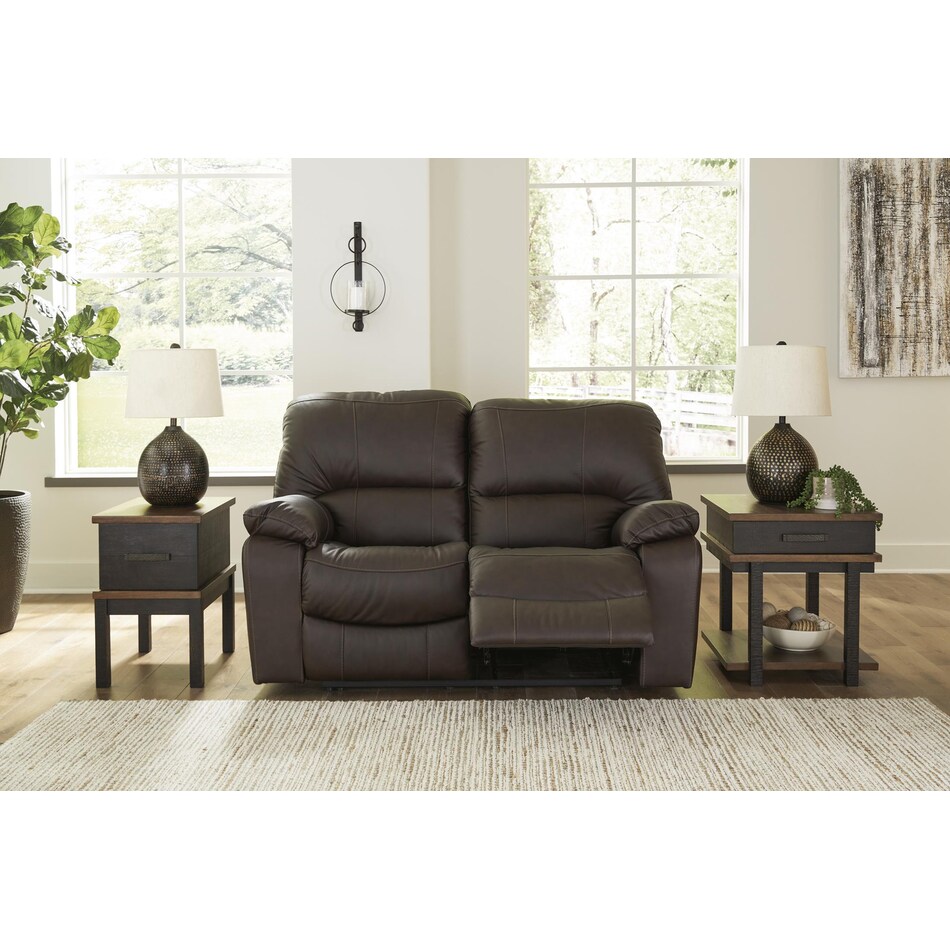 leesworth brown power leather reclining loveseat   