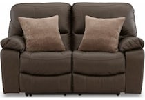 leesworth brown power leather reclining loveseat   