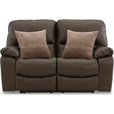 LEESWORTH LEATHER POWER RECLINING LOVESEAT