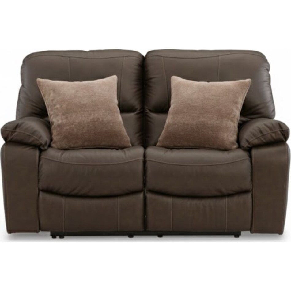 leesworth brown power leather reclining loveseat   